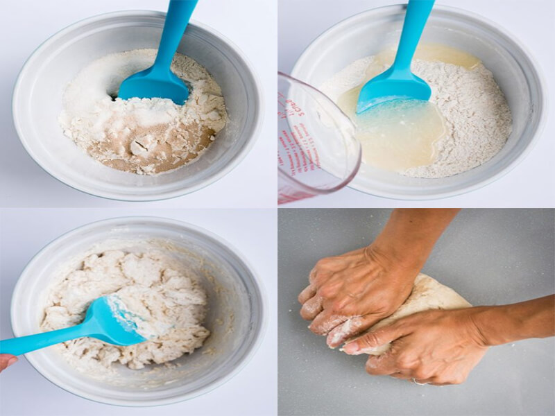 Công đoạn nhào bột đòi hỏi lực tay đều đặn để bánh có độ đàn hồi tốt